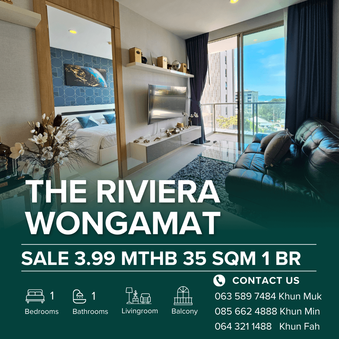 🏡 คอนโด 1 ห้องนอน @ Riviera Wongamat – 3.99 ล้านบาท!